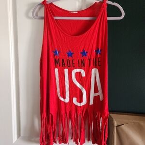 "Made in the USA" fringed tank